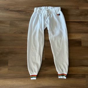 Aviator Nation white rainbow sweatpants